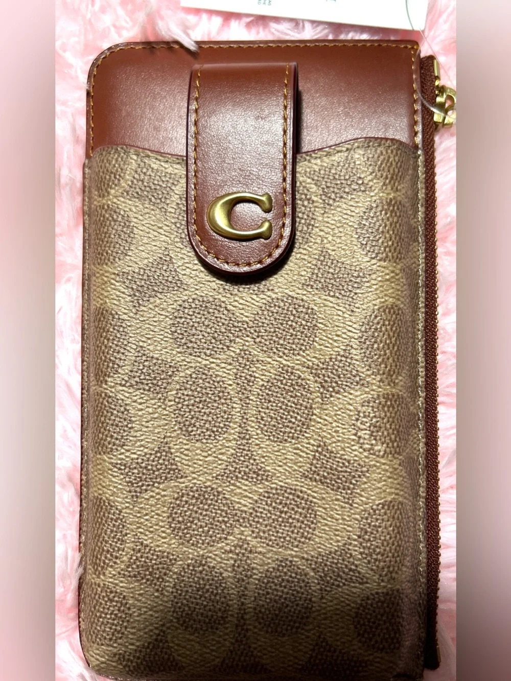 Coach Signature Canvas Essential Phone Wallet/ Amber